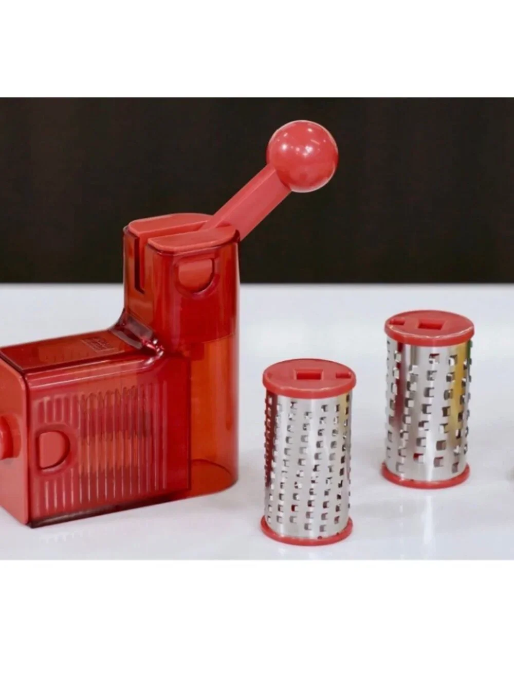 Kuhn Rikon Handheld Ratchet Grater w/ 2 Barrels K88999 BLUE NEW